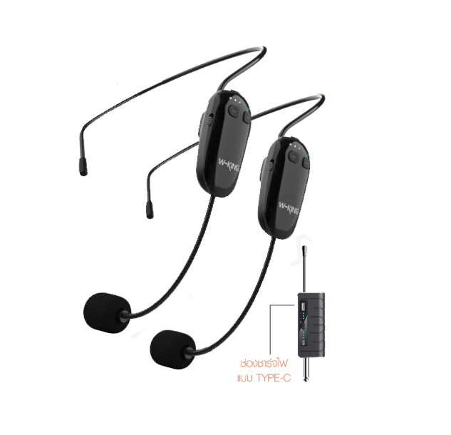 HW6 W-KING Wireless Microphone ไมค์คู่ คล้องหูไร้สาย MI-WK-01-HW6WL