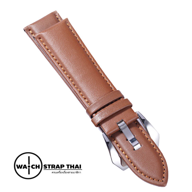 สายนาฬิกาหนังวัว SET04 Leather Strap สีน้ำตาล Brown ขนาด 20 , 22 ,24 มม สำหรับ Rolex,Seiko,Panerai