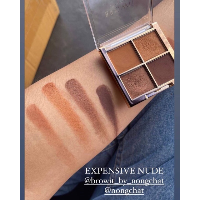 BROWIT NUDE EYEPALETTE 1gX 4สี อายแชโดว์ พาเลต 4 สี จาก Browit