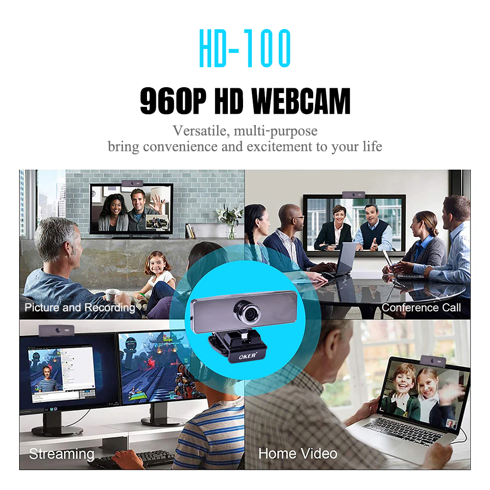 OKER HD-100 Web Camera กล้องเว็บแคม 960P CM-OK-HD-HD100