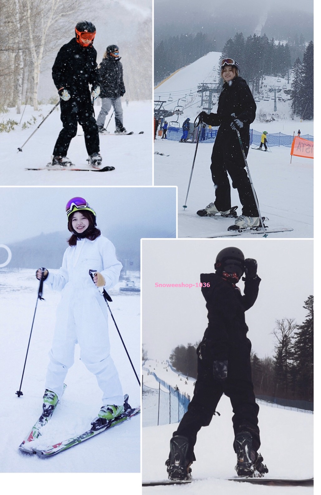 ชุดสโนว์บอร์ดจั๊มสูทผู้ชายผู้หญิง เซทสกีชุดยาวกันหนาวติดลบ 30 เหมาะสำหรับเล่นสกีลุยหิมะ