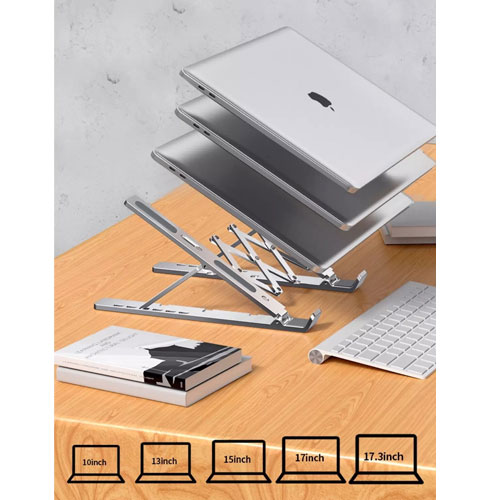 N3รุ่นใหม่ ที่วางโน๊ตบุ๊ค Notebook แท่นวางโน้ตบุ๊ค ที่ตั้งโน้ตบุ้ค10-17.3 นิ้ว อลูมิเนียม HL-YT-CR-NB3GY