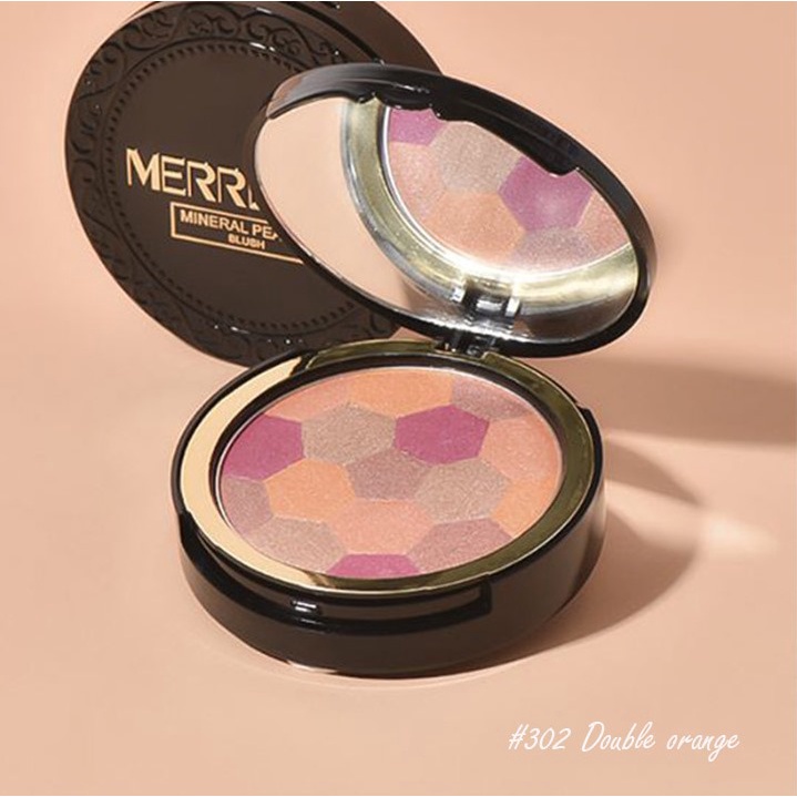 Merrezca Mineral Pearl Blush บรัชออน ปัดแก้ม เมอเรสก้า ปัดแก้มลูกบอล หน้าใส (302 double orange)
