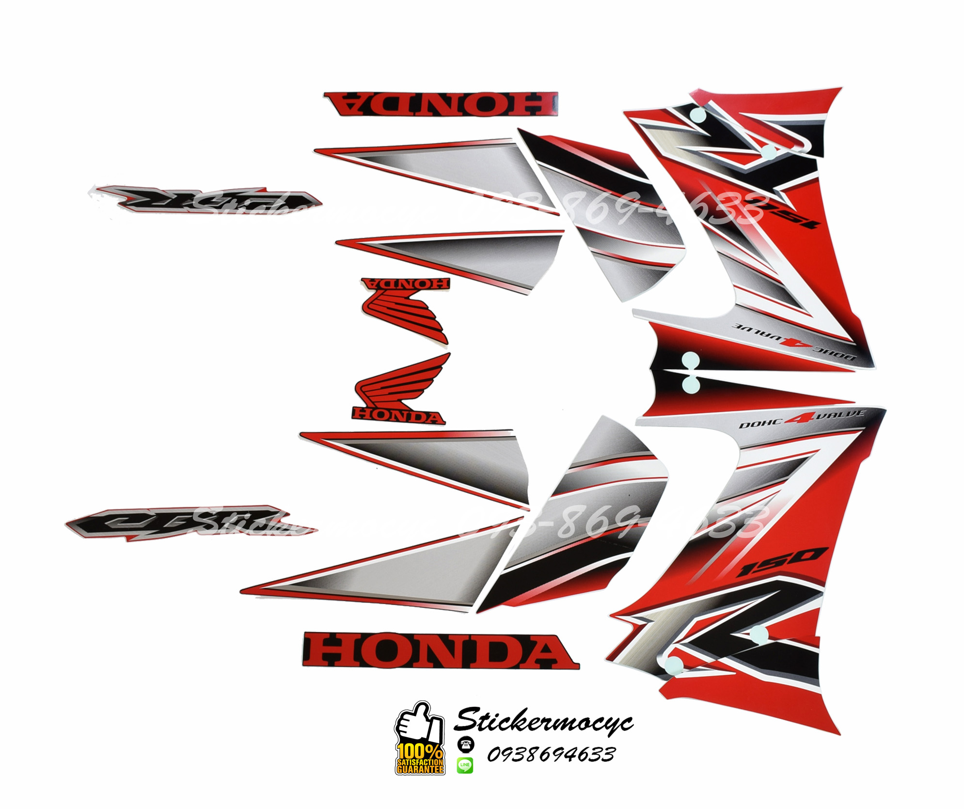 Sticker 3M Honda CBR ปี2005 ติดรถสี แดง สติ๊กเกอร์แท้ 3M ติดรถมอเตอร์ไซค์ ฮอนด้า ซีบีอาร์ ติดรถมอเตอร์ไซค์
