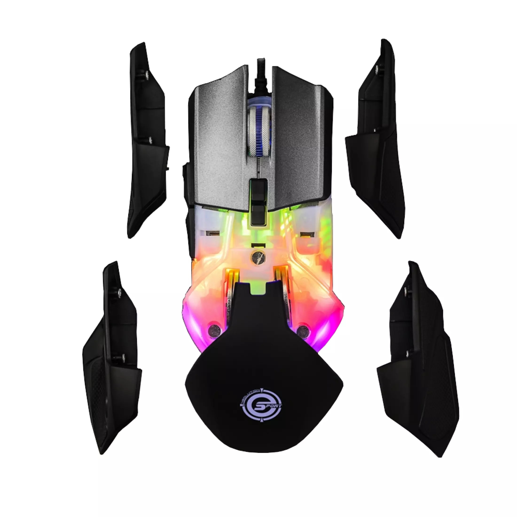 Neolution E-Sport Gaming Mouse เมาส์เกมมิ่ง NEOLUTION E-SPORT RGB 500-7200 DPI 8ปุ่ม ELYSIUM SKU-02193