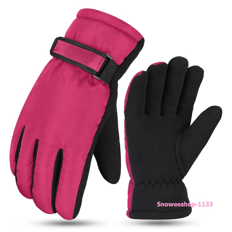 ถุงมือสกี ถุงมือกันหิมะ กันหนาวใส่ติดลบพร้อมสายปรับขนาดใส่ได้ทั้งผู้ชายและผู้หญิง พร้อมทัชสกรีนเฉพาะสีดำ มี 5 สี
