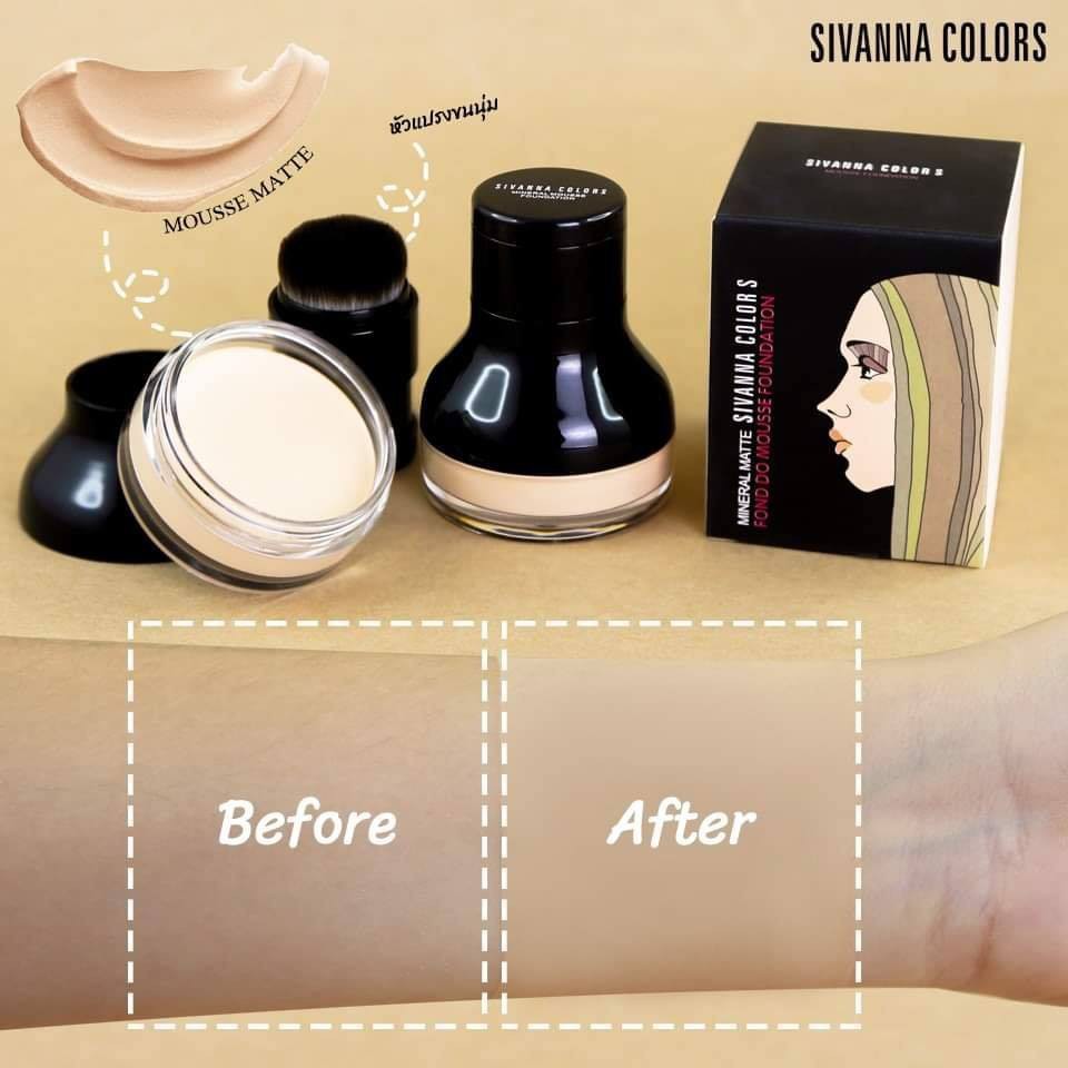 Sivanna Colors Mineral Mousse Foundation 17 กรัม HF804 ซีเวียน่า ครีมรองพื้น เนื้อมูส พร้อมแปรง