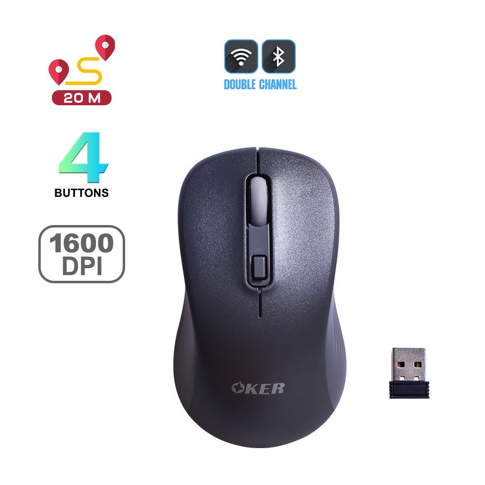 OKER V17 WIRELESS MOUSE BLUETOOTH 1600DPI SKU-02960