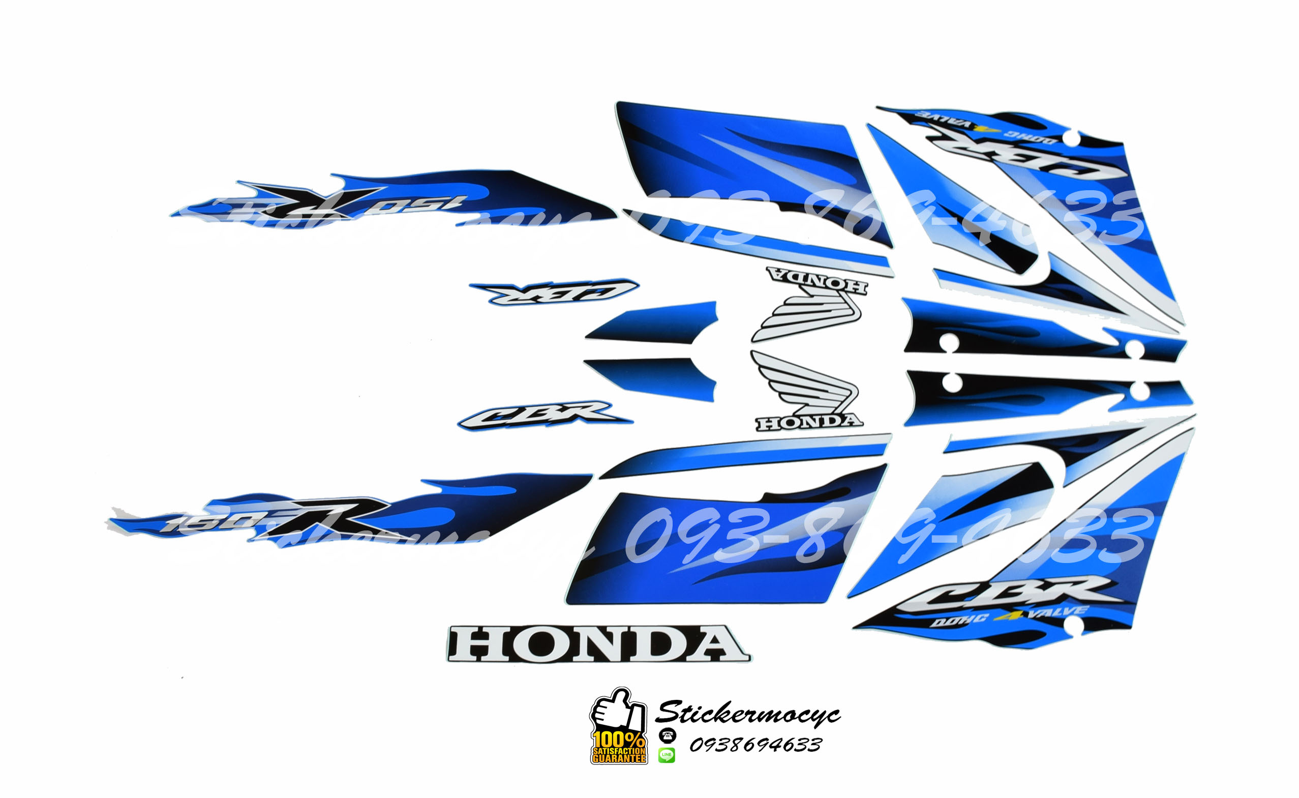 Sticker 3M Honda CBR ปี2007 รุ่น6 ติดรถสี น้ำเงิน สติ๊กเกอร์แท้ 3เอ็ม ติดรถมอเตอร์ไซค์ ฮอนด้า ซีบีอาร์