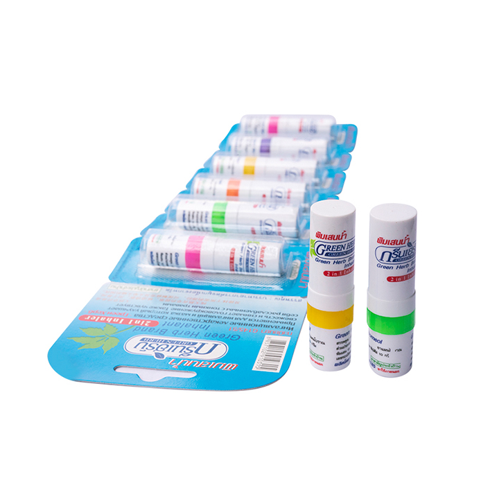 Green Herb Brand Borneol Inhalant x 5 โหล (60 ชิ้น) กรีนเฮิร์บ ยาดมพิมเสนน้ำ