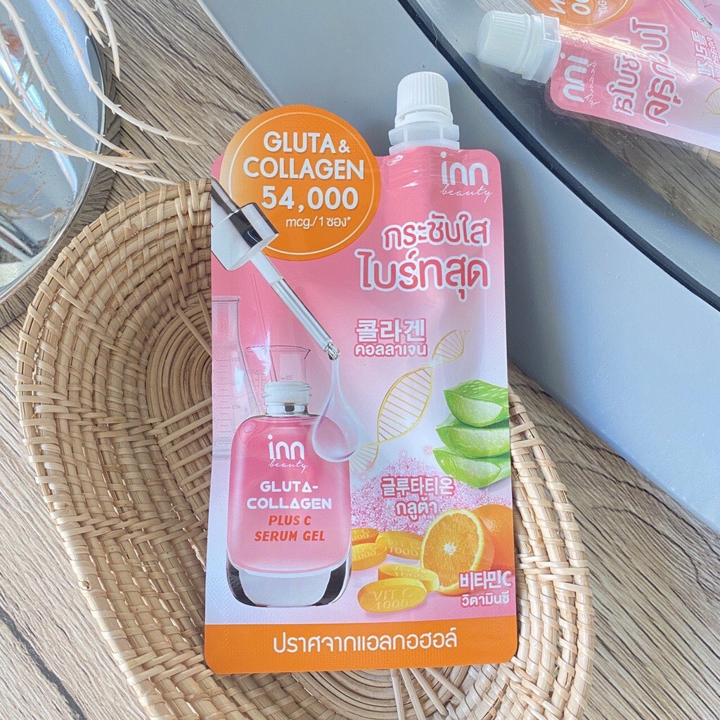 (1ซอง) Inn Beauty Gluta-Collagen Plus C Serum Gel อินน์ บิวตี้ กลูต้า-คอลลาเจน พลัส ซี เซรั่ม เจล 50 กรัม