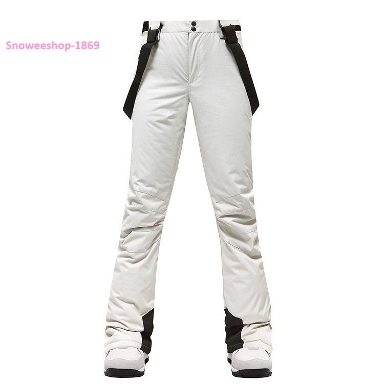 กางเกงสกีสำหรับผู้ชาย กางเกงสกีสำหรับผู้หญิง กางเกงสกีคู่รัก กางเกงกันหนาวผ้าฝ้ายผสมเส้นใยโพลีเอสเคลือบสารสะท้อนหยดน้ำ กางเกงหนาและอุ่นมาก กันหนาวอุณหภูมิติดลบพร้อมสายคล้องถอดแยกได้ ชายกางเกงมีซิปปรับทรงขาและยางรัดกันลมกันหิมะเข้า มีทั้งของผู้ชายและผู้หญิ