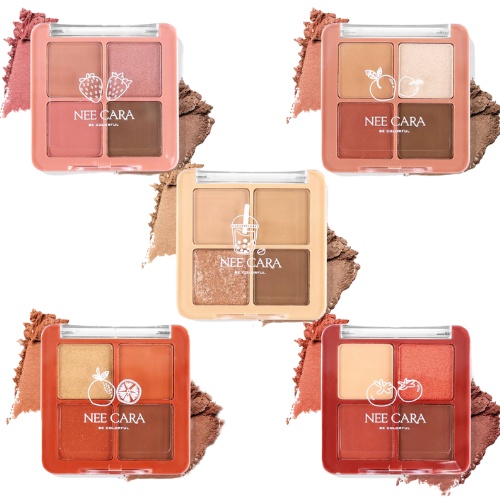 NEE CARA MINI FRUITS EYESHADOW PALETTE N319 อายแชโดว ผลไม้ โฟว์เฉด อายแชโดว์ พาเลท มินิ ทาตา