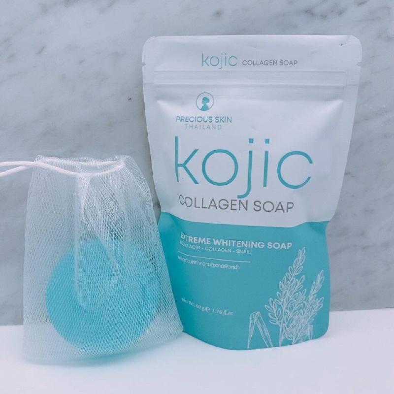 KOJIC Collagen Soap 50 g สบู่โคจิก + ตาข่ายตีฟอง