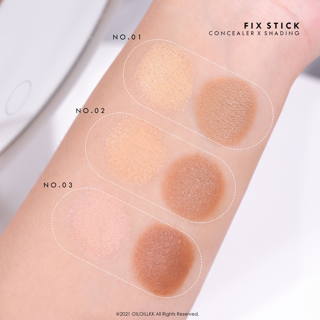 ❤ โอดีบีโอ 2in1 คอนซีลเลอร์ + เฉดดิ้ง ปกปิด เรียบเนียน 6g OD450 odbo Fix Stick Concealer Shading