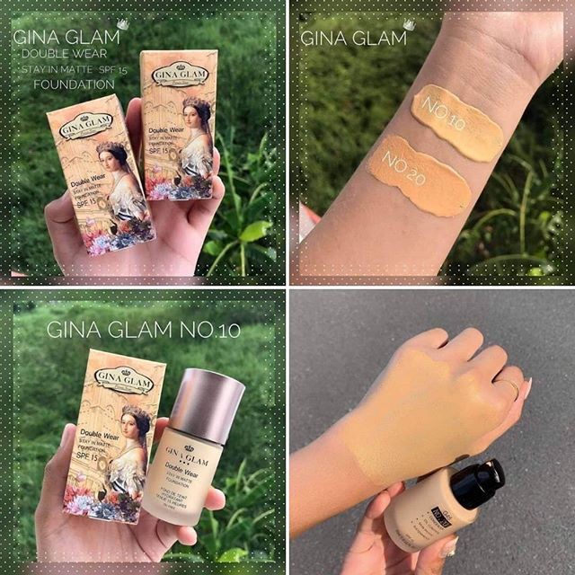 Gina Glam Double Wear Stay In Matte foundation SPF 15 30 ml. G45 ครีมรองพื้น