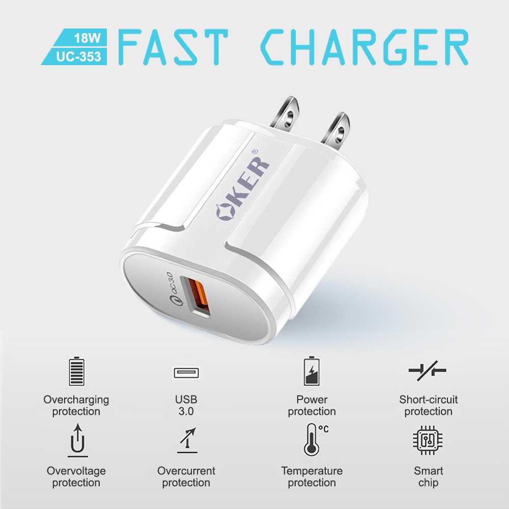 UC-353 FAST CHARGER 18W USB3.0*1 SKU-02844
