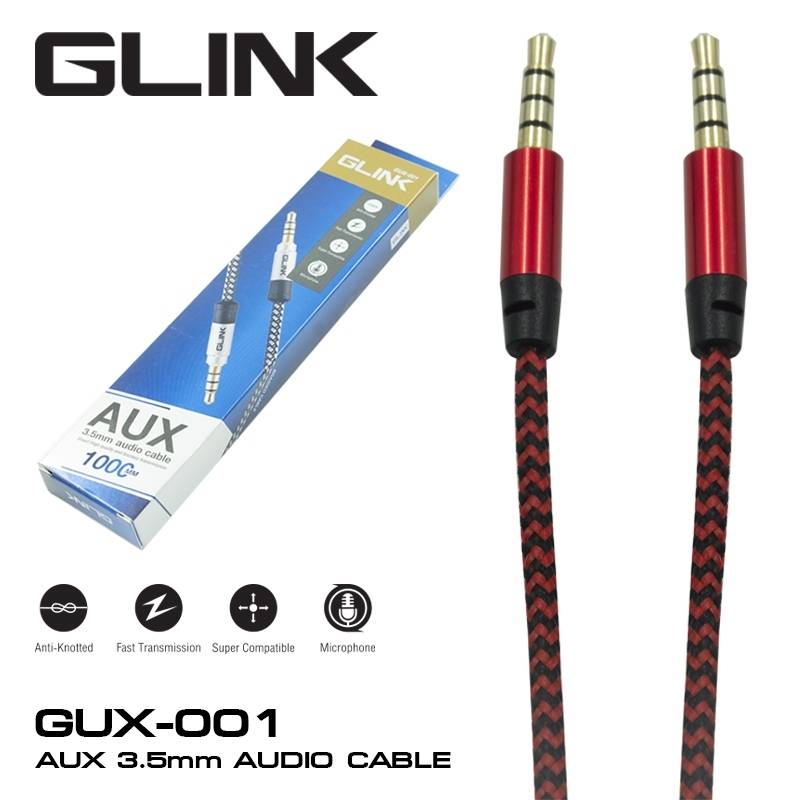 GLINK GUX-001 GLINK AUX 3.5mm Audio cable 1m. GUX001 1M. SKU-00809