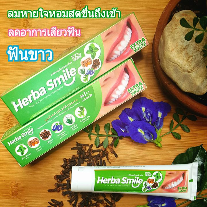 Herba Smile Fresh Natural Herbs Toothpaste 80g x 12 ชิ้น ยาสีฟันสมุนไพรเฮอร์บา สไมล์