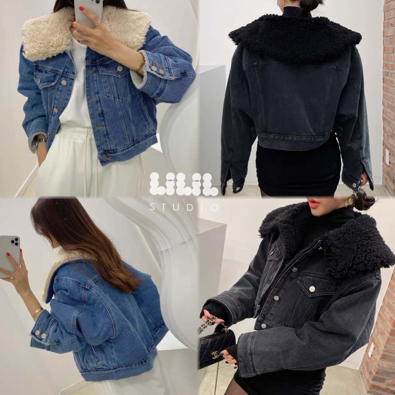 Denim Jacket🐨 แจ็คเก็ตผ้ายีนส์ปกใหญ่ ด้านในขนนุ่ม ดูมีสไตล์ ขนาดพอดีตัว อุ่นๆ กระเป๋าข้าง รุ่นนี้ขอบอกทริปไปเที่ยวได้ใส่แน่