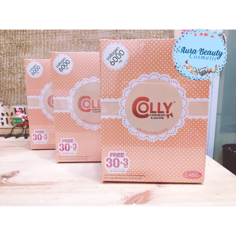 COLLY COLLAGEN 6,000 MG 30+3 ซอง กล่องสีชมพู คอลลี่ คอลลาเจน