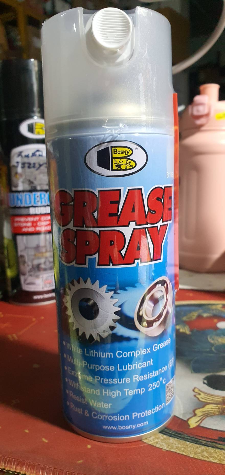 สเปรย์ จารบี สีขาว เกรด EP ทนร้อน 250° C GREASE SPRAY 400 ml.