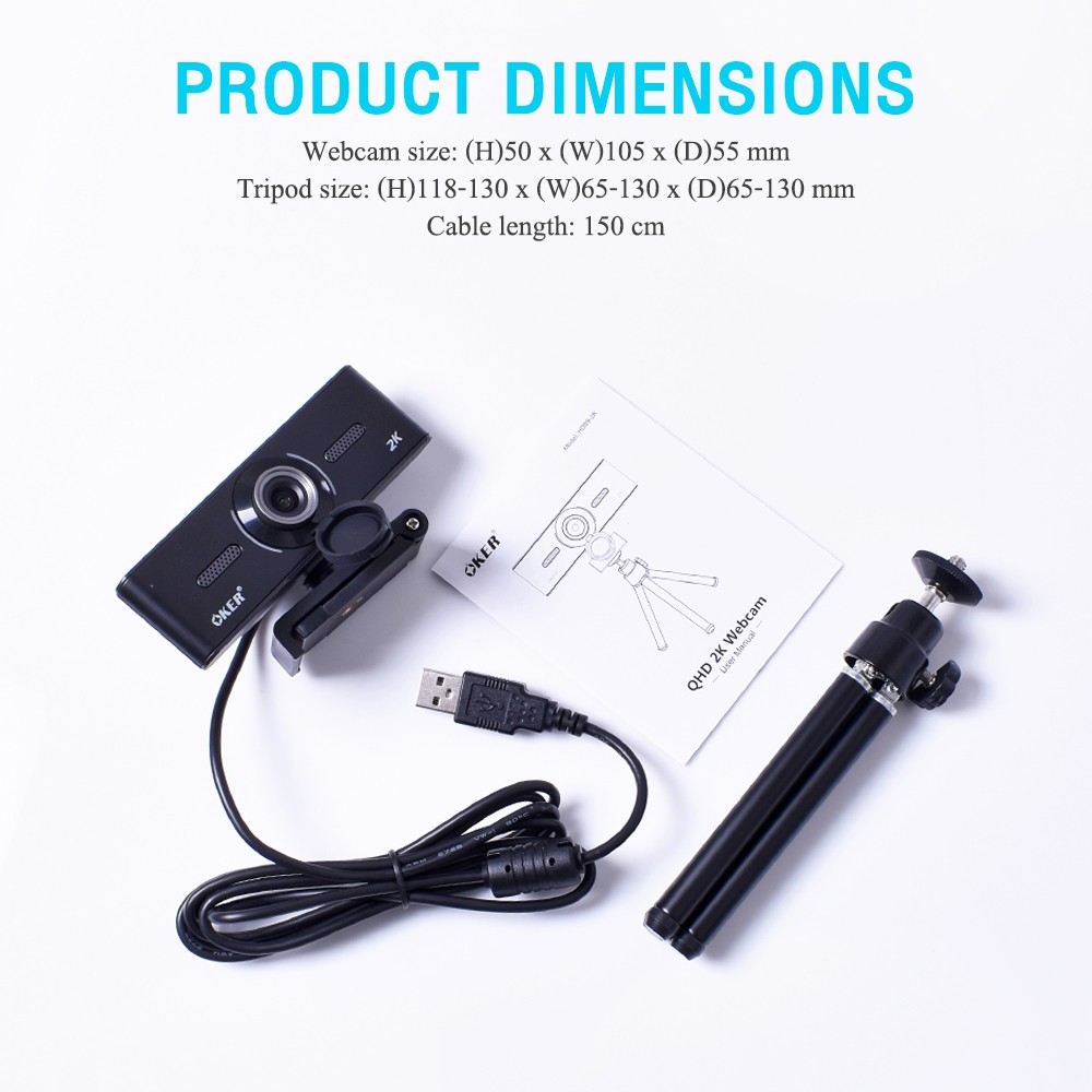 HD-89-2K OKER WEBCAM FULL 1080P/720P 60fps SKU-02926