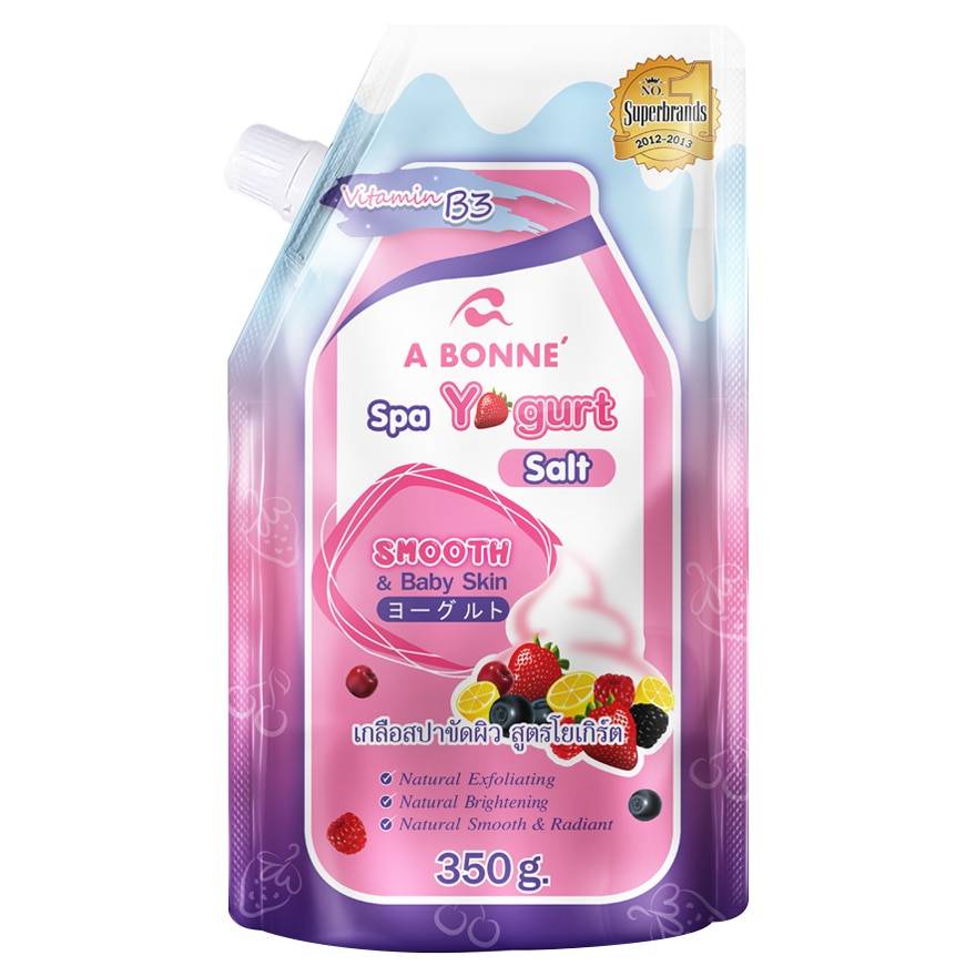(1ซอง) A BONNE เอ บอนเน่ เกลือสปาขัดผิว (นม,วิตามินซี,โยเกิร์ต) 350g.