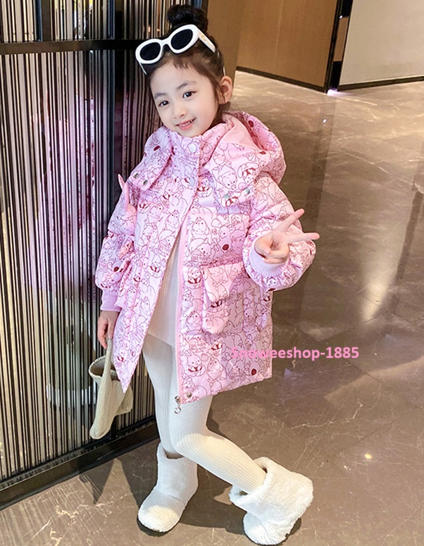 KIDS Down เสื้อกันหนาวเด็กผู้หญิง ผ้าหนากันหนาวติดลบ หมวกฮู้ดถอดแยกได้ แต่งปกคอสูงใส่ได้สองแบบแบบมีฮู้ดและไม่มีฮู้ด จั้มชายแขนกันลมเข้าเพิ่มความอบอุ่น มี 2 สี ขนาดไซ 100 cm ถึง 140 cm