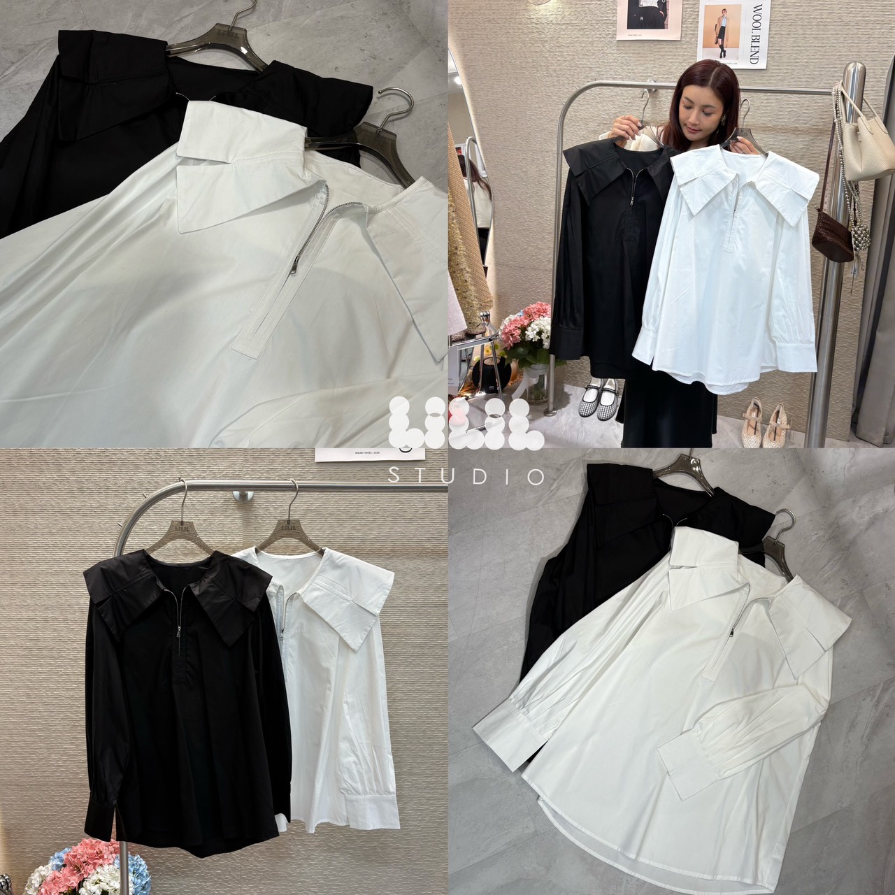 Girly Dress Shrit◾️ เสื้อเชิ้ตตัวยาว ปกสวยผ้าเกรดพรีเมียม ซิปหน้า โซคิ้วมากค่ะ