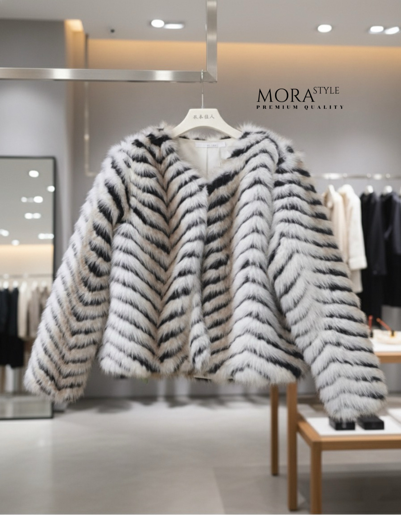 เสื้อคลุมแขนยาวแต่งขนทั้งตัว แต่งลายเสื้อตัดดำ งานสวยแพง เหมาะกับแฟชั่นหนาวนี้สุดๆ ดีไซน์ออกมาเก๋ งานคือน่ารักมากค่ะ สาวๆต้องมีติดตู้นะคะ