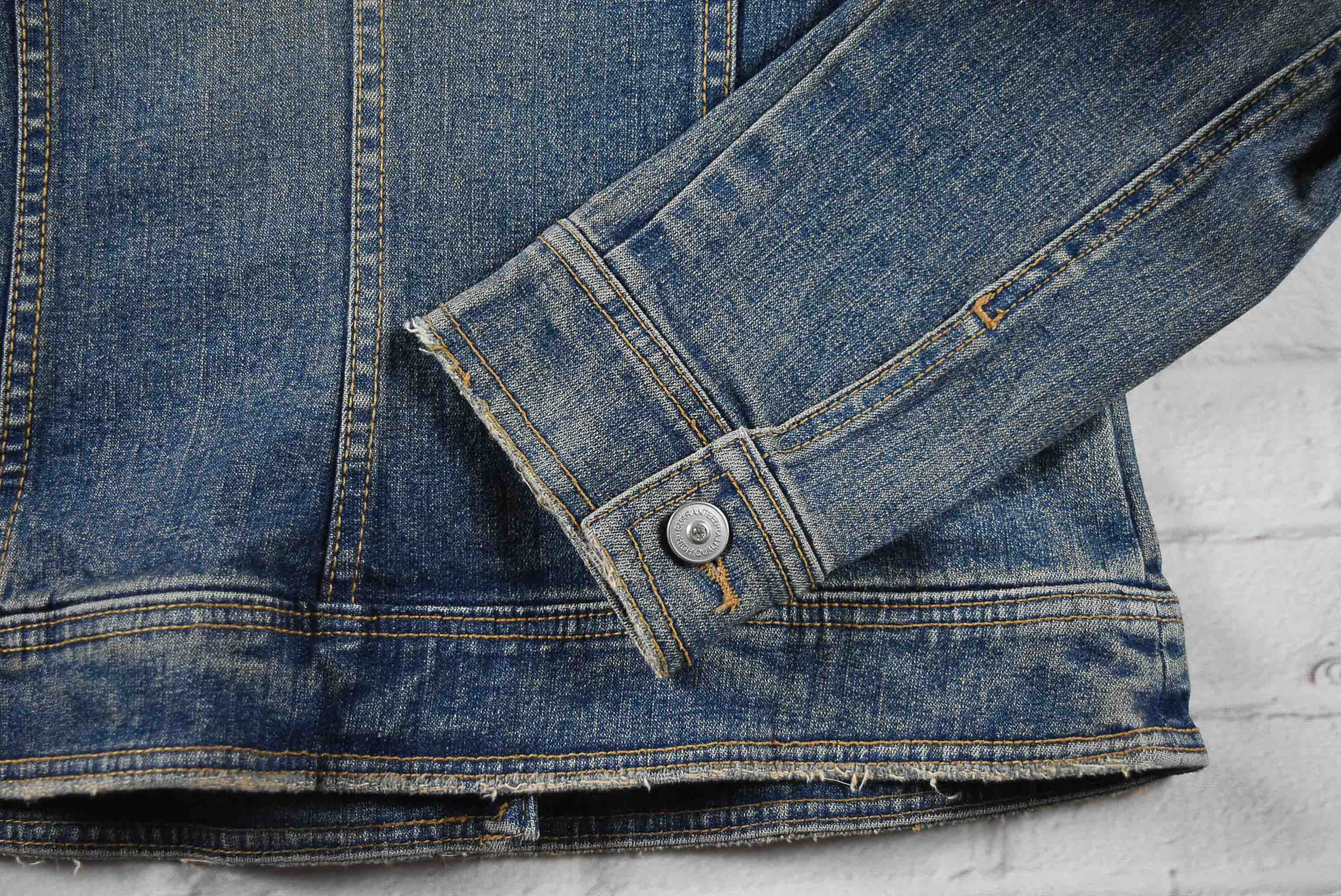 BEGUM อกจริง 36 ไซส์ S เสื้อแจ็คเก็ตยีนส์ แขนยาว ผู้หญิง สีฟอก ยีนส์ยืด เนื้อผ้านุ่ม ใส่คลุมกันแดด