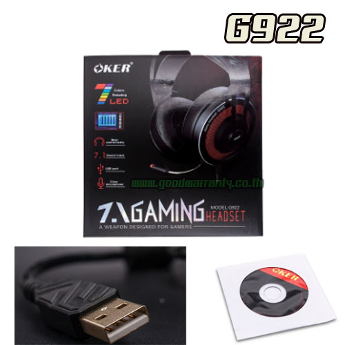 OKER G922 OKER 7.1 GAMING Headset 7COLORS PULSATION LED/USB G922 SKU-00157