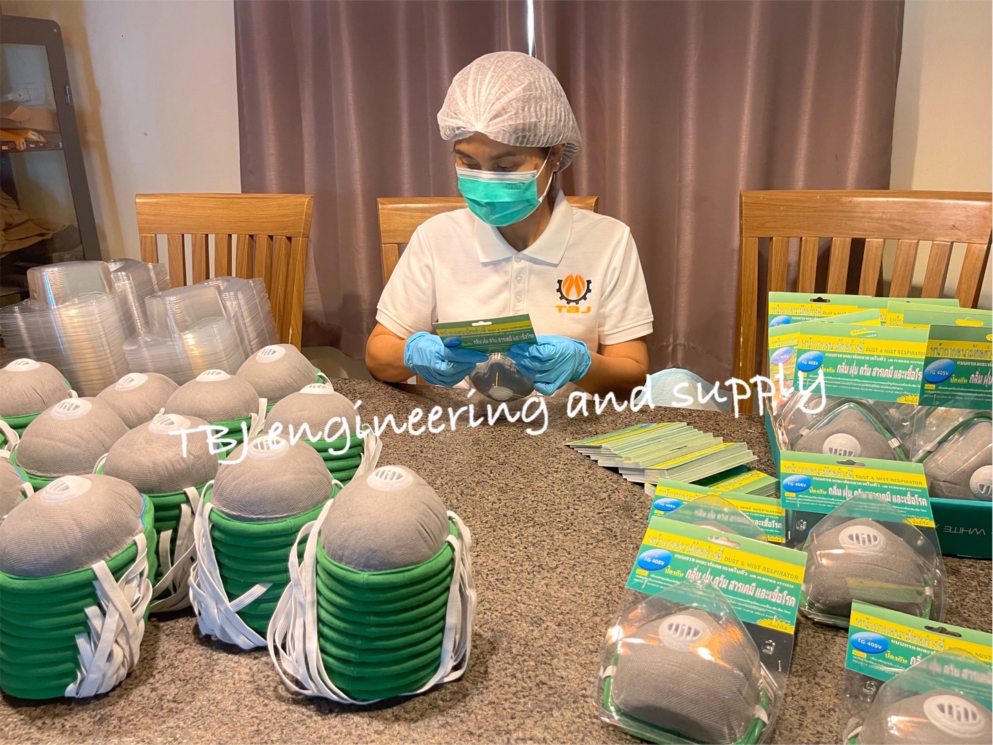 หน้ากากแบบมีคาร์บอน 1 วาล์ว #TG-40SV