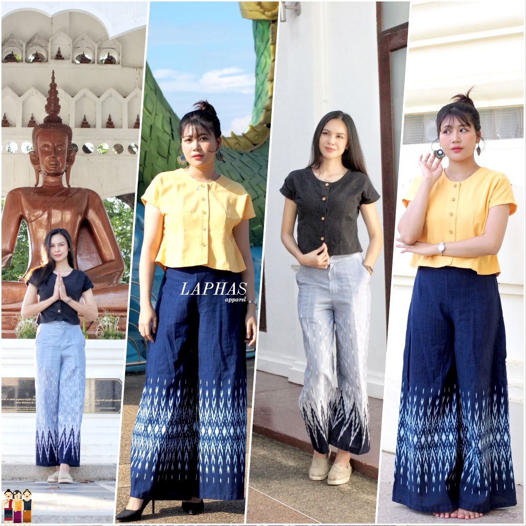 เสื้อแขนล้ำ [มีสีให้เลือก] ผ้าฝ้ายฝอกนุ่ม 100% กระดุมหน้าน่ารัก เสื้อผ้าฝ้ายคอกลม LOOM Women Clothing