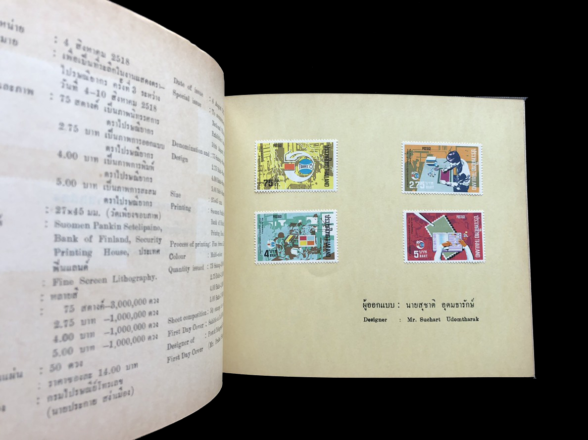 สมุดตราไปรษณียากรไทยประจำปี 2518 (Complements of the Post and Telegraph Department Bangkok, Thailand)