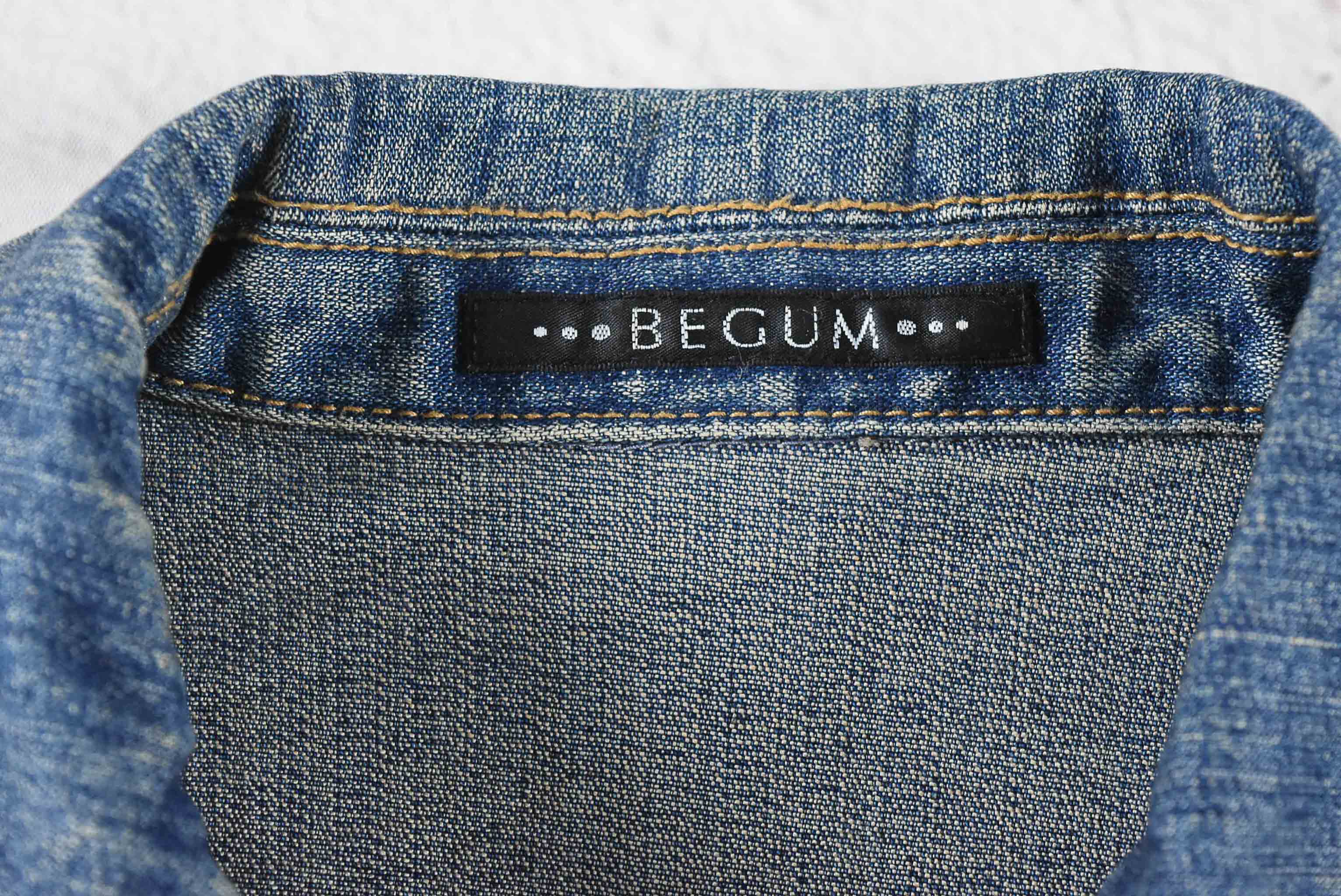 BEGUM อกจริง 36 ไซส์ S เสื้อแจ็คเก็ตยีนส์ แขนยาว ผู้หญิง สีฟอก ยีนส์ยืด เนื้อผ้านุ่ม ใส่คลุมกันแดด