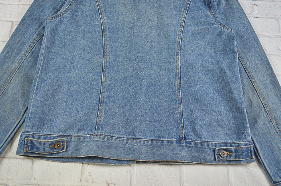 FOREVER 21 อกจริง39' (S) เสื้อแจ็คเก็ตยีนส์ เสื้อยีนส์แขนยาวหญิงชาย ผ้านิ่มไม่แข็งใส่สบาย ใส่คลุมกันแดด