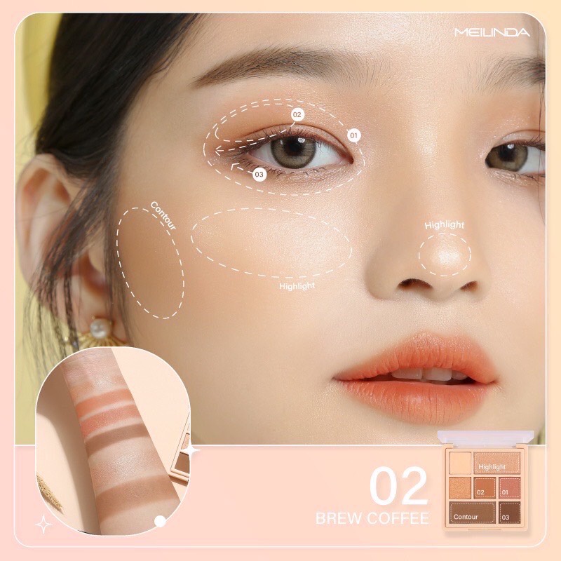 Meilinda Color Code Blush & Eye Palette MC3111 บลัชออน ตาทา คัลเลอร์โค๊ดบรัช