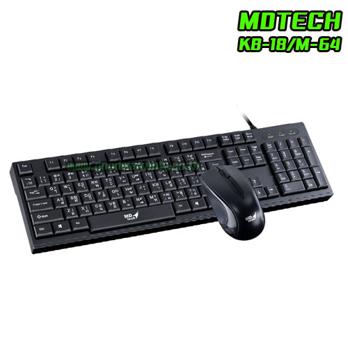 KB-18+M64 MD-TECH KEYBOARD+MOUSE USB KB-KM-MD-18M64