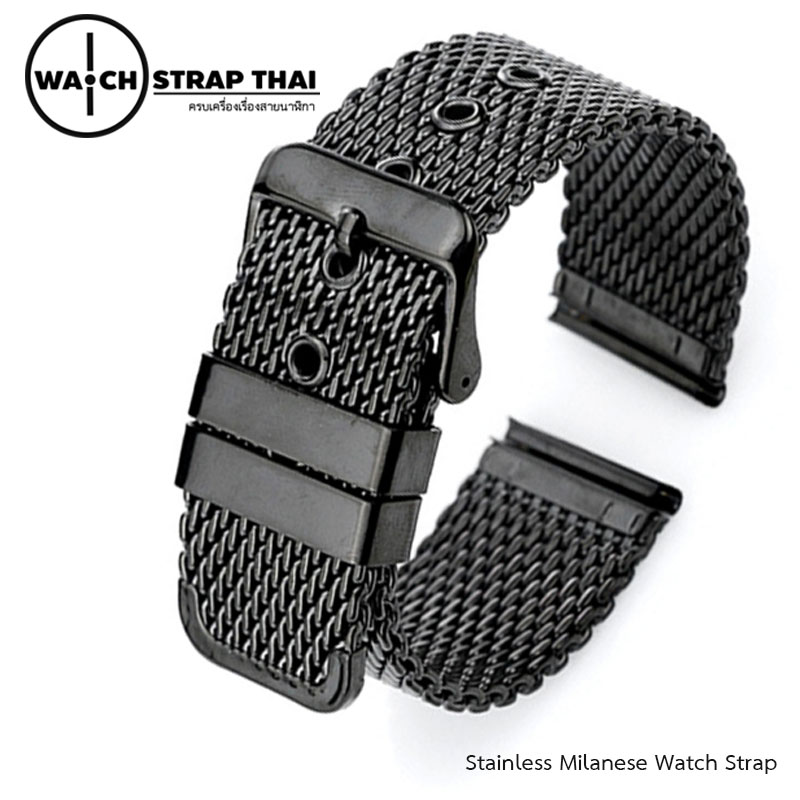 สายนาฬิกา สแตนเลท Stainless shark watch strap BLACK SET02 ขนาด 20 , 22 mm สำหรับ Rolex Submarine , Seiko