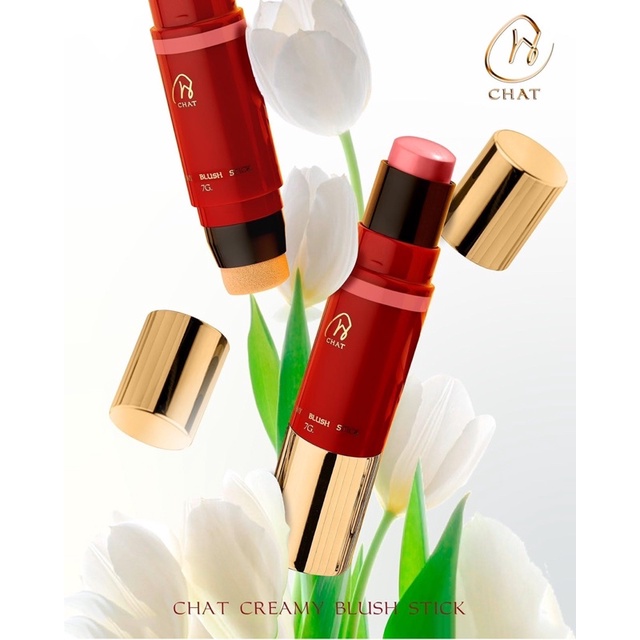 Chat CREAMY BLUSH STICK ปัดแก้ม เนื้อครีม น้องฉัตร