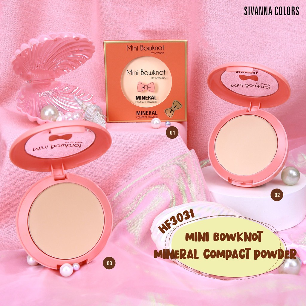 Sivanna Colors Mini Bowknot Mineral Compact Powder HF3031 ซีเวียน่า แป้งพัฟ มินิ โบนอท 8.5 กรัม