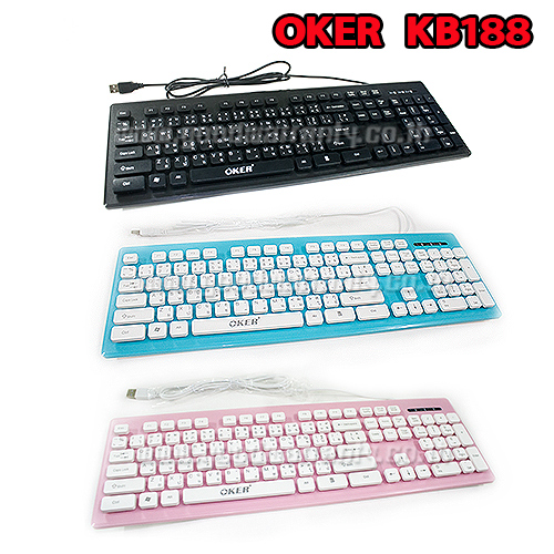 KB-188 OKER KEYBOARD USB KB-UB-OK-188BK/PI/BU