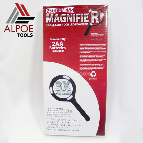 แว่นขยาย แบบด้ามจับ มีไฟ COB เลนท์กระจก