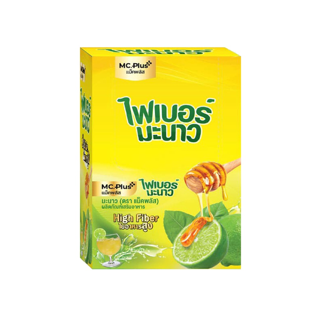(6 ซอง/กล่อง) Mc.Plus แม็คพลัส ไฟเบอร์มะนาว, ไฟเบอร์สับปะรด,ไฟเบอร์มะขาม
