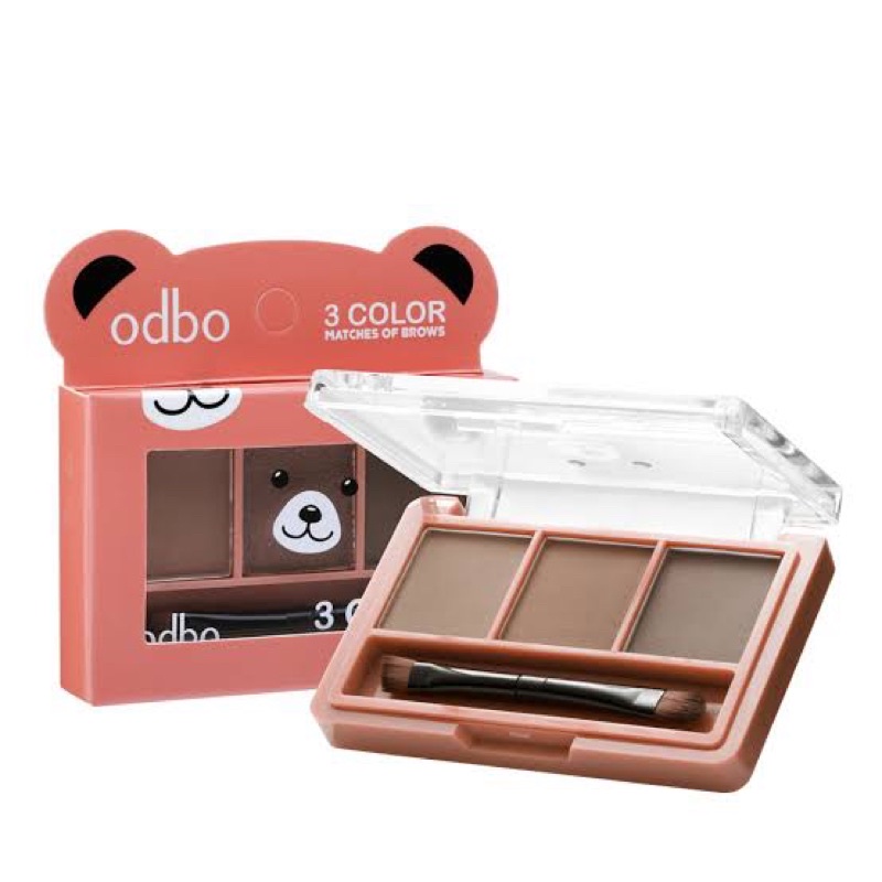 โอดีบีโอ พาเลทเขียนคิ้ว พาเลทคิ้วแบบฝุ่น 1.5g OD797 odbo 3 Color Matches of Brows ❤