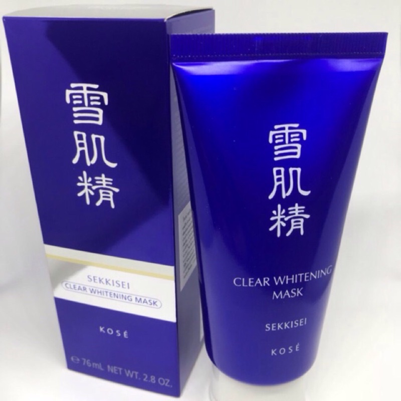 KOSE Sekkisei Clear Whitening Mask 76ml. มาส์กดำเพื่อความกระจ่างใส กระชับรูขุมขน