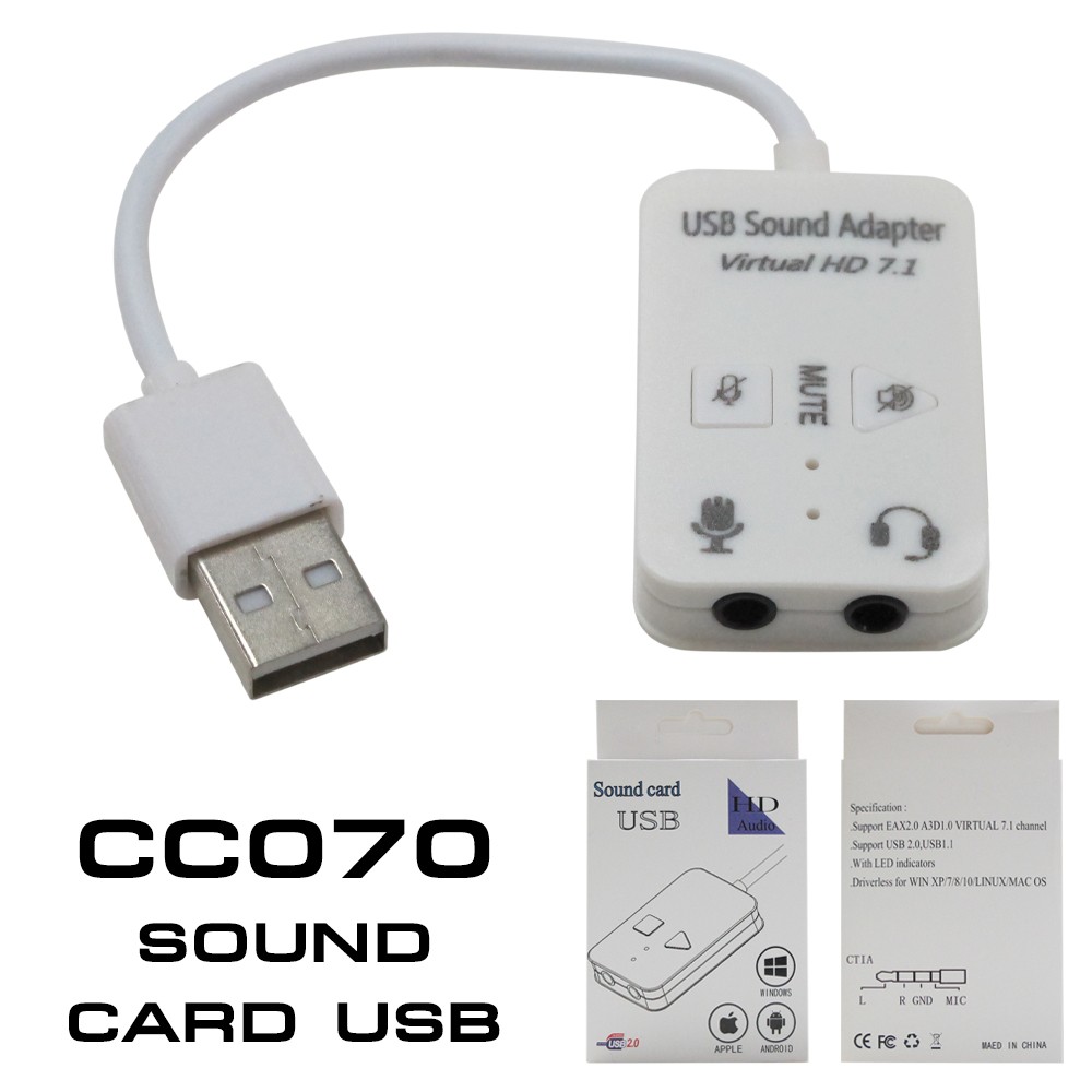 CC-070 USB TO SOUND 5H STEEL 7.1+MIC CC070 US-GO-MI-CC070