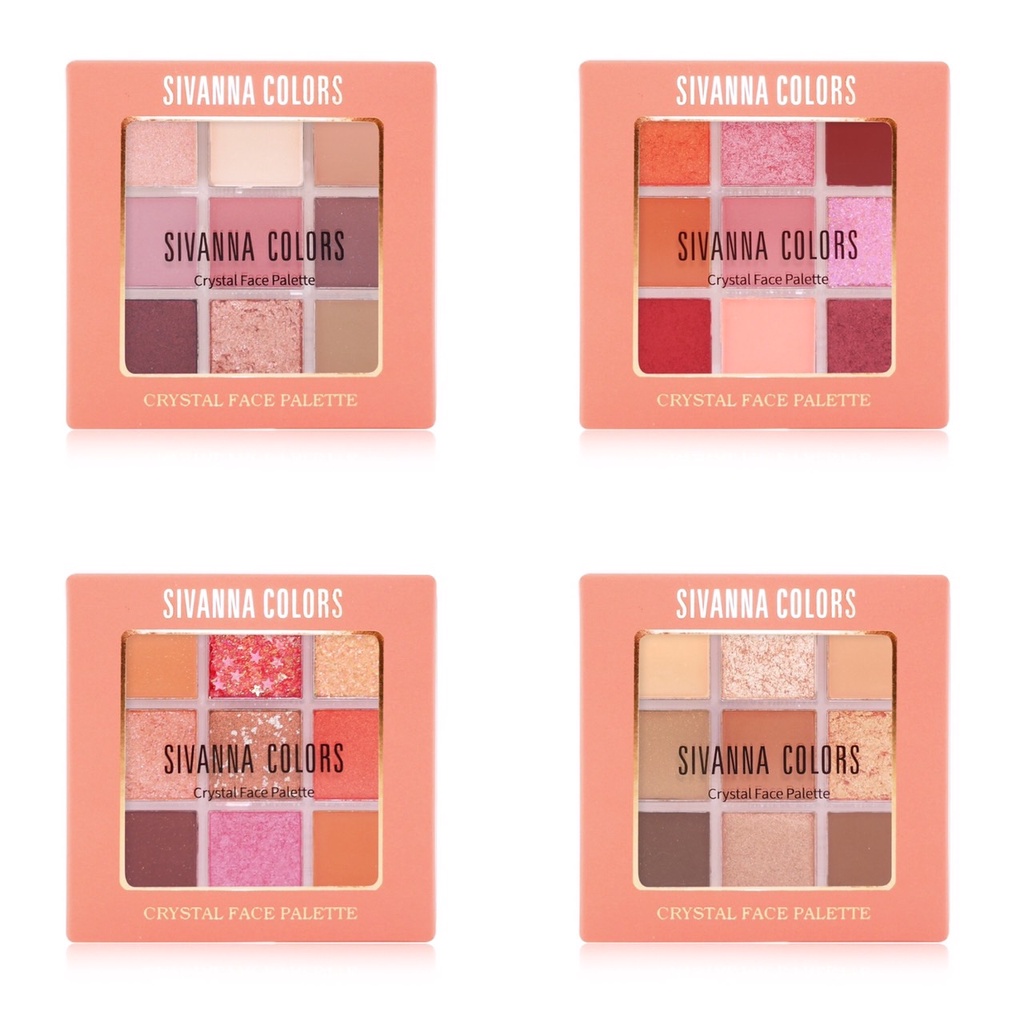 Sivanna Crystal Face Palette Eyeshadow HF651 พาเลท อายแชโดว์ ทาตา เนื้อแมท ชิมเมอร์ กลิตเตอร์